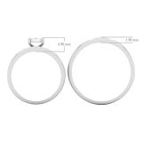 Round Lab Grown White Diamond Halo Cushion Head Matching Wedding Trio Ring Set for Men & Women (0.32 ctw, Color H-I, Clarity SI2) in 925 Sterling Silver