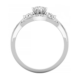 Round Lab Grown White Diamond Three Stone Wedding Ring for Women (0.99 ctw, Color H-I, Clarity SI2) in 925 Sterling Silver