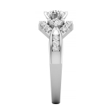 Round Lab Grown White Diamond Three Stone Wedding Ring for Women (0.99 ctw, Color H-I, Clarity SI2) in 925 Sterling Silver