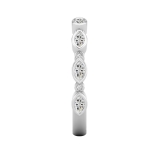 Alternate Marquise & Round Lab Grown White Diamond Dream Chaser Half Eternity Style Band for Women (0.38 ctw, Color H-I, Clarity SI2) in 925 Sterling Silver