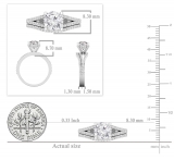 IGI CERTIFIED Lab Grown White Diamond Halo Solitaire Anniversary Ring Set for Women (2.65 ctw,  Color H-I, Clarity SI2) in 925 Sterling Silver