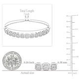 3.7mm Round Lab Grown White Diamond Octagon Frame Link Tennis Bracelet for Women (3.00 ctw, Color D, Clarity VVS2) in 10K White Gold