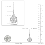 Round Lab Grown White Diamond Beaded Illusion Set Flower Cluster Dangle Lever Back Earrings for Women (0.29 ctw, Color H-I, Clarity SI2) in 10K White Gold