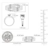 Round Lab Grown White Diamond Slipt Shank Marquise Shape Two Tone Wedding Engagement Ring for Her (0.26 ctw, Color H-I, Clarity SI2) in 14K White Gold