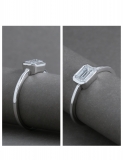 0.66 Ctw Emerald Lab Grown White Diamond Bezel Set Solitaire Engagement Ring for Women in 10K White Gold