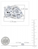 0.50 Cttw Oval & Pear Lab Grown Diamond 2 Stone Stud Earrings, 10K White Gold in Push Back