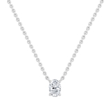 0.25 Cttw Oval Lab Grown Diamond Solitaire Pendant Necklace with 18 inch Silver Chain in 10K White Gold