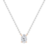 IGI Certified 2.00 Cttw Oval Lab Grown Diamond Solitaire Pendant Necklace with 18 inch Silver Chain in 18K Rose Gold