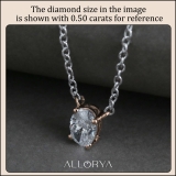 IGI Certified 2.00 Cttw Oval Lab Grown Diamond Solitaire Pendant Necklace with 18 inch Silver Chain in 18K Rose Gold