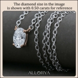 IGI Certified 2.00 Cttw Oval Lab Grown Diamond Solitaire Pendant Necklace with 18 inch Silver Chain in 18K Rose Gold