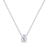 IGI Certified 1.00 Cttw Oval Lab Grown Diamond Solitaire Pendant Necklace with 18 inch Silver Chain in 925 Sterling Silver