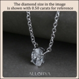 IGI Certified 1.00 Cttw Oval Lab Grown Diamond Solitaire Pendant Necklace with 18 inch Silver Chain in 925 Sterling Silver