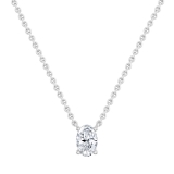 IGI Certified 1.50 Cttw Oval Lab Grown Diamond Solitaire Pendant Necklace with 18 inch Silver Chain in 925 Sterling Silver
