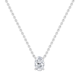 IGI Certified 2.00 Cttw Oval Lab Grown Diamond Solitaire Pendant Necklace with 18 inch Silver Chain in 925 Sterling Silver