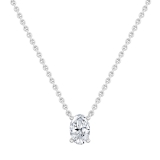 IGI Certified 2.50 Cttw Oval Lab Grown Diamond Solitaire Pendant Necklace with 18 inch Silver Chain in 925 Sterling Silver