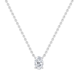 IGI Certified 0.75 Cttw Oval Lab Grown Diamond Solitaire Pendant Necklace with 18 inch Gold Chain in 10K White Gold