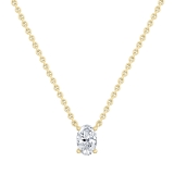 IGI Certified 1.00 Cttw Oval Lab Grown Diamond Solitaire Pendant Necklace with 18 inch Gold Chain in 14K Yellow Gold