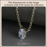 IGI Certified 1.00 Cttw Oval Lab Grown Diamond Solitaire Pendant Necklace with 18 inch Gold Chain in 14K Yellow Gold