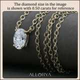 IGI Certified 1.00 Cttw Oval Lab Grown Diamond Solitaire Pendant Necklace with 18 inch Gold Chain in 14K Yellow Gold
