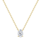 IGI Certified 3.00 Cttw Oval Lab Grown Diamond Solitaire Pendant Necklace with 18 inch Gold Chain in 14K Yellow Gold
