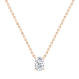 IGI Certified 1.50 Cttw Oval Lab Grown Diamond Solitaire Pendant Necklace with 18 inch Gold Chain in 18K Rose Gold