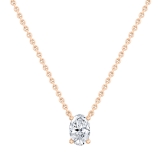 IGI Certified 3.00 Cttw Oval Lab Grown Diamond Solitaire Pendant Necklace with 18 inch Gold Chain in 18K Rose Gold