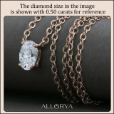 IGI Certified 3.00 Cttw Oval Lab Grown Diamond Solitaire Pendant Necklace with 18 inch Gold Chain in 18K Rose Gold