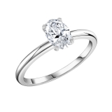 IGI Certified 1.00 Cttw Oval Lab Grown Diamond Solitaire Engagement Ring, 925 Sterling Silver