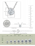 0.50 Cttw Round Lab Grown Diamond Solitaire Bezel Set Pendant with 18 inch Gold Chain,10K White Gold