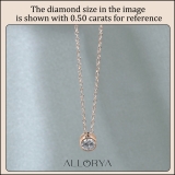 IGI Certified 1.50 Cttw Round Lab Grown Diamond Solitaire Bezel Set Pendant with 18 inch Gold Chain,18K Rose Gold