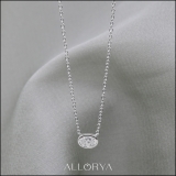 0.50 Cttw Oval Lab Grown Diamond Solitaire Bezel Set Pendant Necklace with 18 inch Silver Chain in 10K White Gold