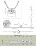 0.50 Cttw Oval Lab Grown Diamond Solitaire Bezel Set Pendant Necklace with 18 inch Silver Chain in 10K White Gold
