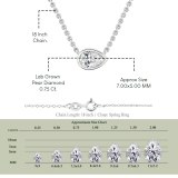 	 IGI Certified 0.75 Ctw Pear Lab Grown Diamond Classic Solitaire Sideways Pendant with 18 inch Silver Chain , 10K White Gold