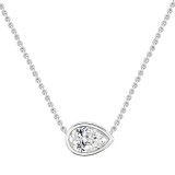 	 IGI Certified 2.50 Ctw Pear Lab Grown Diamond Classic Solitaire Sideways Pendant with 18 inch Silver Chain , 925 Sterling Silver