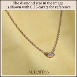 0.50 Ctw Pear Lab Grown Diamond Classic Solitaire Sideways Pendant with 18 inch Gold Chain , 10K Rose Gold