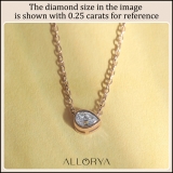 	 IGI Certified 1.50 Ctw Pear Lab Grown Diamond Classic Solitaire Sideways Pendant with 18 inch Gold Chain , 18K Rose Gold