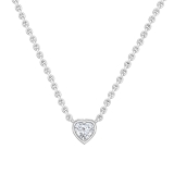 0.25 Cttw Heart Cut Lab Grown White Diamond Solitaire Bezel Set Pendant Necklace with 18 inch Silver Chain for Women in 925 Sterling Silver