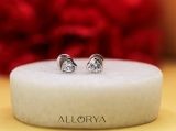 0.50 Cttw Heart Cut Lab Grown Diamond Solitaire Bezel Set Stud Earrings for Women in 925 Sterling Silver in Push Back