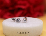 0.50 Cttw Heart Cut Lab Grown Diamond Solitaire Bezel Set Stud Earrings for Women in 925 Sterling Silver in Screw Back