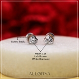 0.50 Cttw Heart Cut Lab Grown Diamond Solitaire Bezel Set Stud Earrings for Women in 925 Sterling Silver in Screw Back