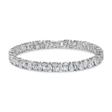 12.75 Cttw Pear Shaped Lab Grown White Diamond Link Bracelet for Women in 925 Sterling Silver