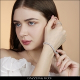 12.75 Cttw Pear Shaped Lab Grown White Diamond Link Bracelet for Women in 925 Sterling Silver