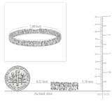 12.75 Cttw Pear Shaped Lab Grown White Diamond Link Bracelet for Women in 925 Sterling Silver