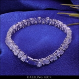 11.20 Cttw Pear Lab Grown White Diamond Link Bracelet for Women in 925 Sterling Silver