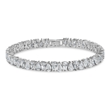 16.17 Cttw Pear Shape Lab Grown White Diamond Link Bracelet for Women in 925 Sterling Silver