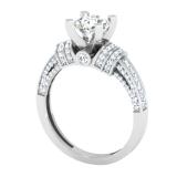IGI CERTIFIED Round Lab Grown White Diamond Elegant Solitaire Engagement Ring for Women (1.47 ctw, Color H-I, Clarity SI2) in 925 Sterling Silver