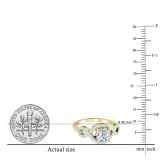 IGI CERTIFIED 6.2mm Round Centre & 0.24 Carat (ctw) Side Lab Grown White Diamond Crisscross Twisted Shank Wedding Ring for Her in 10K Yellow Gold