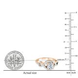 IGI CERTIFIED 6.2mm Round Centre & 0.24 Carat (ctw) Side Lab Grown White Diamond Crisscross Twisted Shank Wedding Ring for Her in 18K Rose Gold