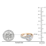 IGI Certified 1.46 ctw Round Lab Grown White Diamond Halo Wedding Ring for Women (7mm Center Diamond, Color H-I, Clarity SI2) in 18K Rose Gold