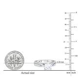 IGI CERTIFIED 6mm Round Lab Grown White Diamond Solitaire Style with Multi Row Accents Engagement Ring for Women (1.27 ctw Color H-I Clarity SI2) in 925 Sterling Silver